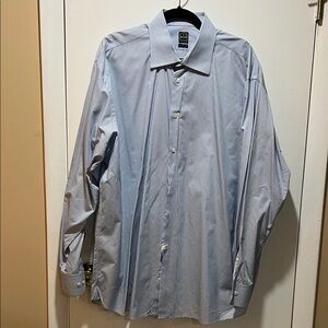 Ike Behar Blue Striped Dress Shirt